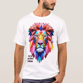 幾何学ライオン リードする者として生まれついた Tシャツ