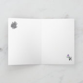 幾何学ラインアートのバラの植物画グリーティングカード カード (内部)