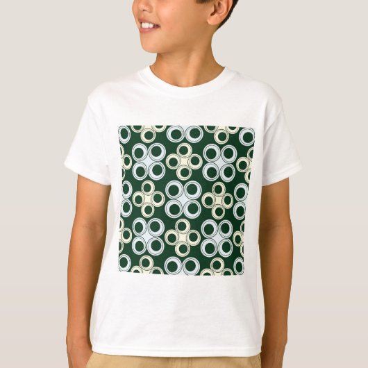 幾何学レトロサークル柄 Tシャツ (正面)