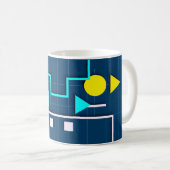 幾何学レトロテック コーヒーマグカップ (正面右)