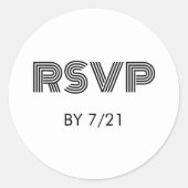 幾何学レトロ結婚式RSVP ラウンドシール (正面)