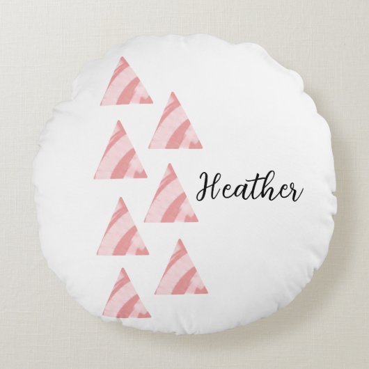 幾何学三角形と名前 ラウンドクッション (正面)