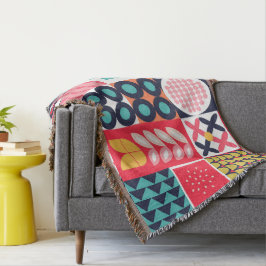 幾何学中世紀カラフル半ファンキー期 スローブランケット