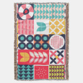 幾何学中世紀カラフル半ファンキー期 スローブランケット (正面縦)