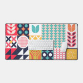 幾何学中世紀カラフル半ファンキー期 デスクマット (キーボード&マウス)