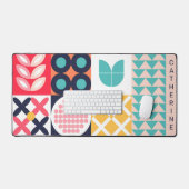 幾何学中世紀カラフル半ファンキー期 デスクマット (キーボード&マウス)