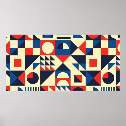 幾何学中世紀シームレモダンスパターン – 60 ポスター (正面)