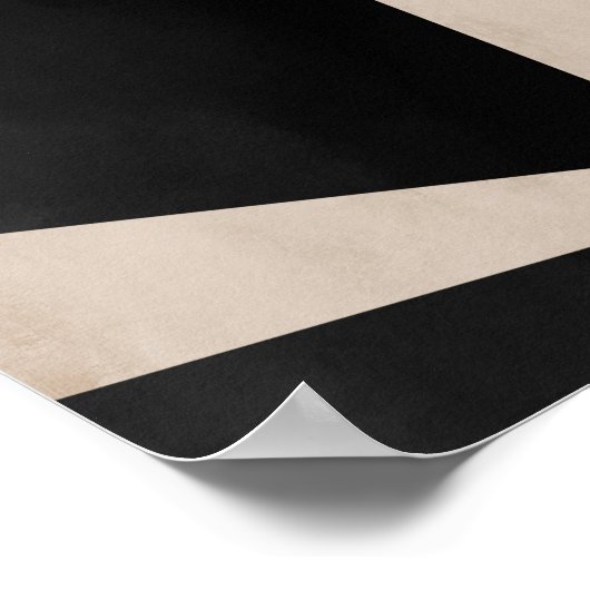 幾何学中世紀モダン抽象芸術ブラックブラウン ポスター (角)