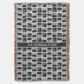 幾何学二乗カスタムモノグラム投げ毛布 スローブランケット (正面縦)