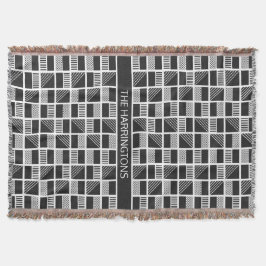 幾何学二乗カスタムモノグラム投げ毛布 スローブランケット