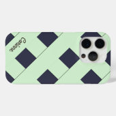 幾何学交差パステルグリーンライン（名前あり） Case-Mate iPhoneケース (裏面 (横))