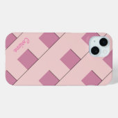 幾何学交差パステルピンク線（名前あり） Case-Mate iPhoneケース (裏面 (横))