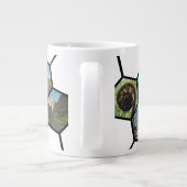 幾何学六角形フォトコラージュニュージーランドコースト ジャンボコーヒーマグカップ (裏面)