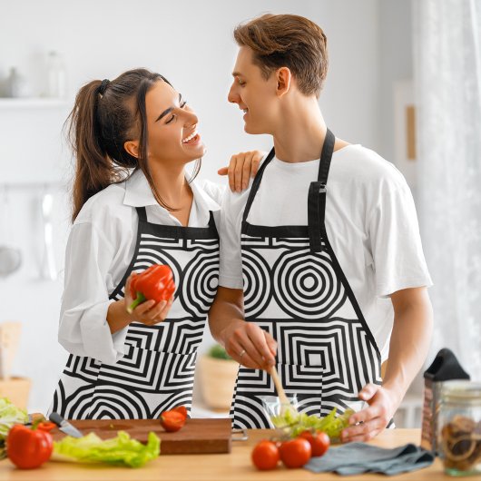 幾何学円と正方形 エプロン