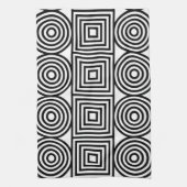 幾何学円と正方形 キッチンタオル (縦)