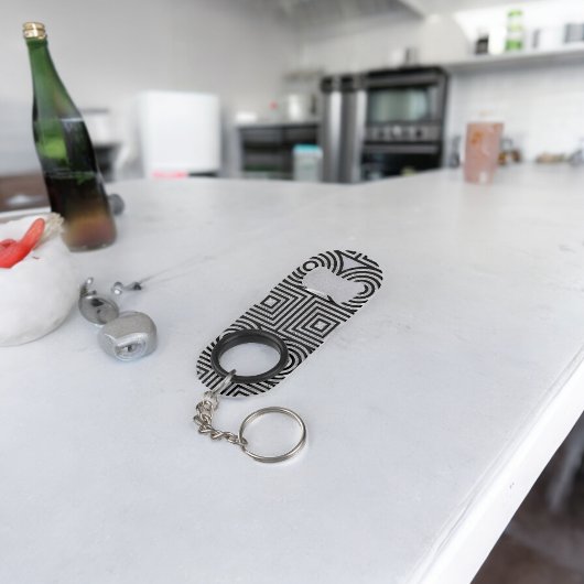 幾何学円と正方形 キーホルダー栓抜き