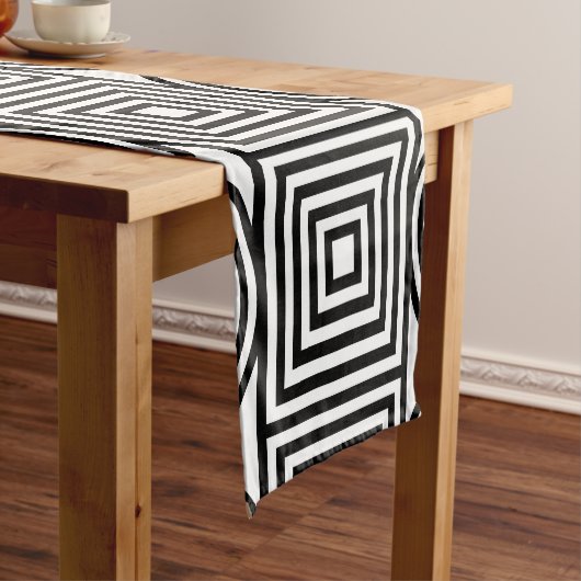 幾何学円と正方形 ショートテーブルランナー (インサイチュ)
