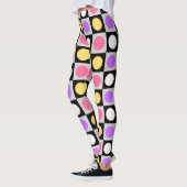 幾何学円のドットパターン レギンス (左)