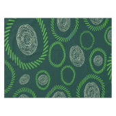 幾何学円の線（緑）アイボリー テーブルクロス (正面(横))