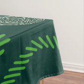 幾何学円の線（緑）アイボリー テーブルクロス (インサイチュ)
