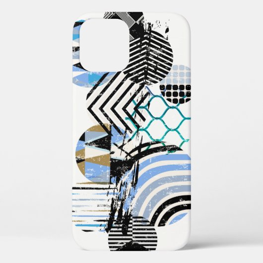 幾何学円の背景:テクスグランジチャ。 Case-Mate iPhoneケース (裏面)
