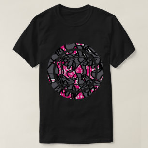 幾何学円の落書きプリントグラフィックティー Tシャツ