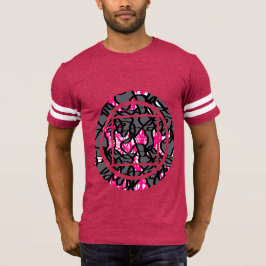 幾何学円の落書きプリントグラフィックティー Tシャツ