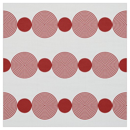 幾何学円の赤と白 ファブリック (見本)