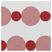 幾何学円の赤と白 ファブリック (クローズアップ)