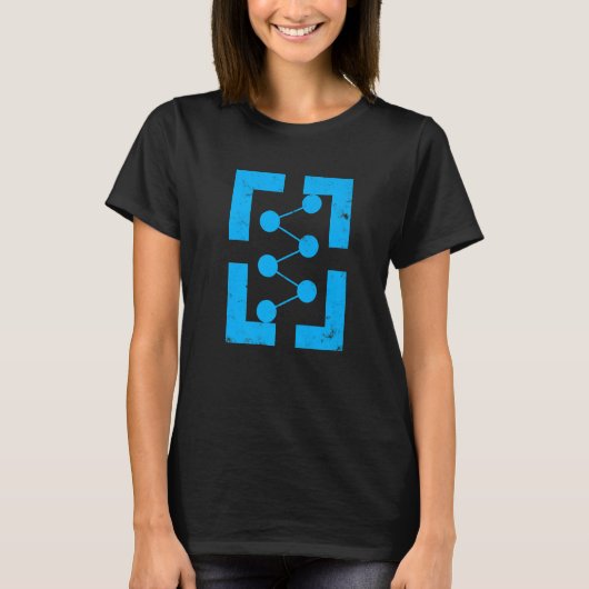 幾何学円の長方形の線の形状ジオメトリDi Tシャツ (正面)