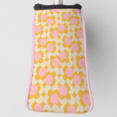 幾何学円ミッドセンチュリーフラワーパターン ゴルフヘッドカバー (回転90)