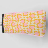 幾何学円ミッドセンチュリーフラワーパターン ゴルフヘッドカバー (正面)