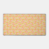 幾何学円ミッドセンチュリーフラワーパターン デスクマット (正面)