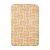 幾何学円ミッドセンチュリーフラワーパターン バスマット (正面縦)