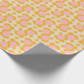 幾何学円ミッドセンチュリーフラワーパターン ラッピングペーパー (角)