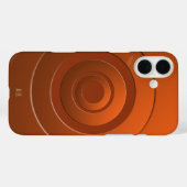 幾何学円モダンオレンジ色(任意のイニシャル) Case-Mate iPhoneケース (裏面 (横))