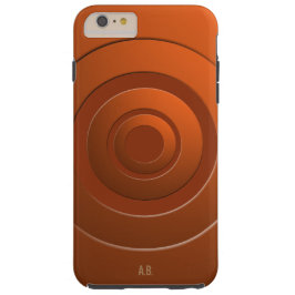 幾何学円モダンオレンジ色(任意のイニシャル) iPhone 16 PLUSケース