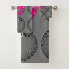 幾何学円モノグラムモダンミニマルクールリスト バスタオルセット