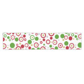 幾何学円レッドグリーンシルバー金ゴールド ショートテーブルランナー (横)