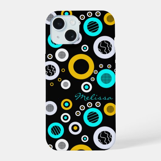 幾何学円抽象芸術 iPhone 15ケース (裏面)