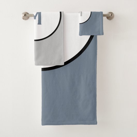 幾何学円石板グレーモノグラム バスタオルセット (インサイチュ)