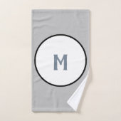 幾何学円石板グレーモノグラム バスタオルセット (ハンドタオル)