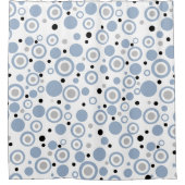 幾何学円石板青 シャワーカーテン (正面)