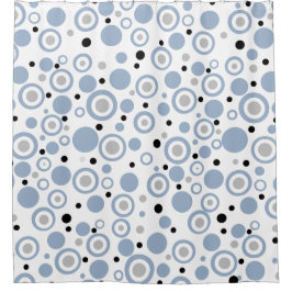 幾何学円石板青 シャワーカーテン