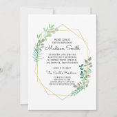 幾何学及び緑の洗礼招待状 招待状 (正面)