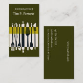 幾何学台所用品ケータリング料理シェフ 名刺 (正面/裏面)