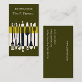 幾何学台所用品ケータリング料理シェフ 名刺 (正面/裏面)