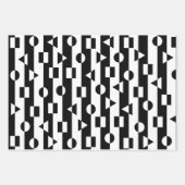 幾何学図形の白黒パターン ラッピングペーパーシート (正面)