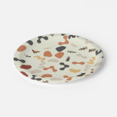 幾何学図形オレンジ色の誕生日パーティープレート ペーパープレート (アングル)