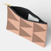 幾何学大きな三角形モチャムースほこりっぽいピンク アクセサリーポーチ (見開き)